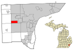 Wayne County Michigan Incorporated and Unincorporated areas Wayne highlighted